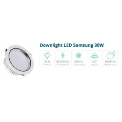 Downlight 20 cm 30w 120º 2300 lumenes 6000K