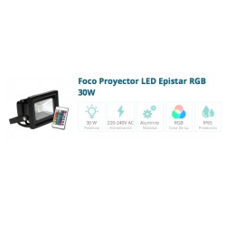 PROYECTOR LED 30W RGB MANDO A DISTANCIA