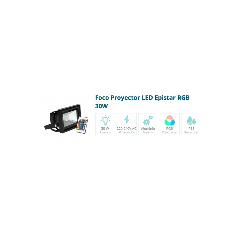 PROYECTOR LED 30W RGB MANDO A DISTANCIA