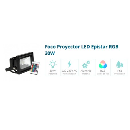 PROYECTOR LED 30W RGB MANDO A DISTANCIA