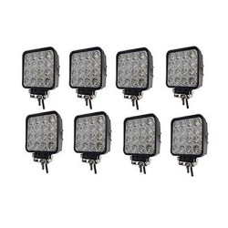 PACK 8 FOCOS DE TRABAJO CUADRADO 48W 16LED