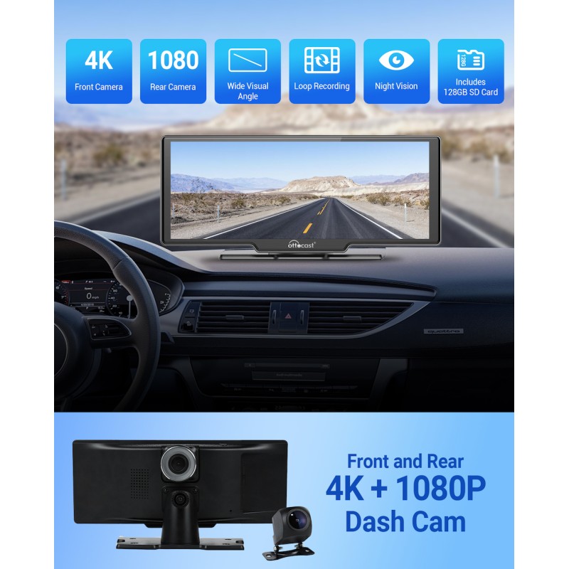 MONITOR 10,26" UNIVERSAL CON CARPLAY/AA/DASHCAM