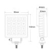FOCO DE TRABAJO CUADRADO 16 LED CON INTERRUPTOR